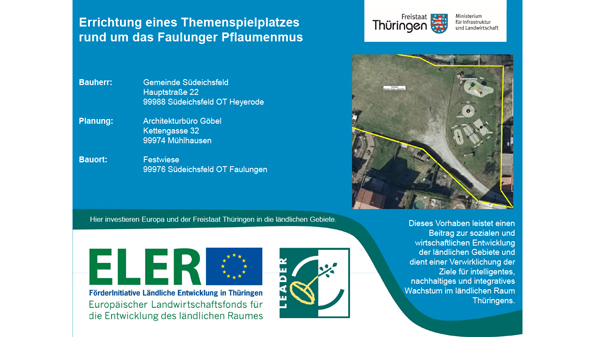 Errichtung eines Themenspielplatzes rund um das Faulunger Pflaumenmus